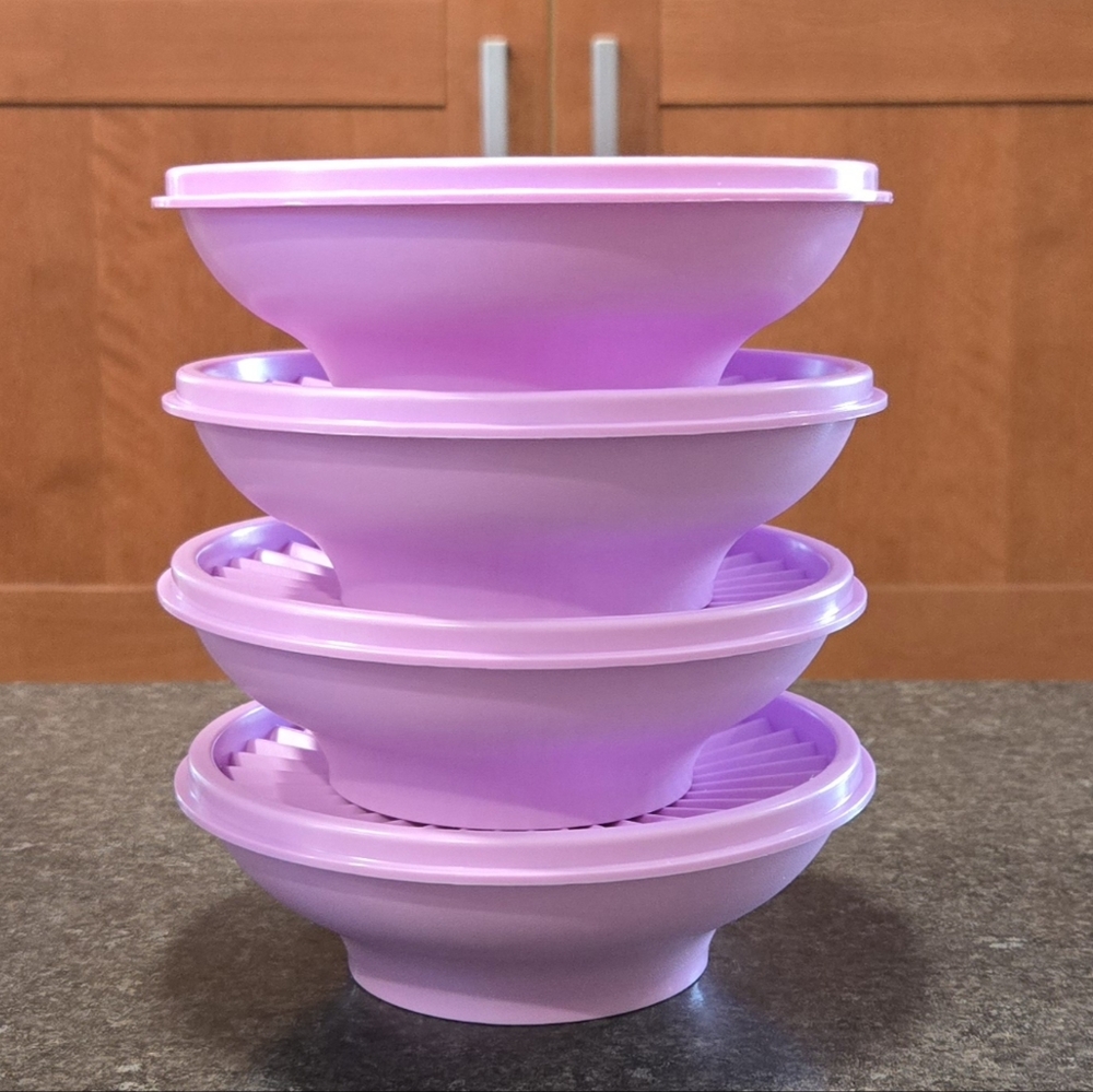 Tupperware Set of 4 Salad Bowls with matching seals